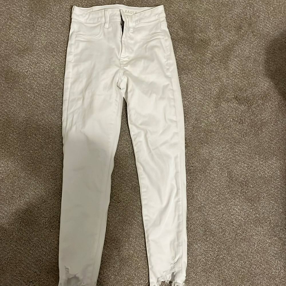american eagle next level stretch white jeans